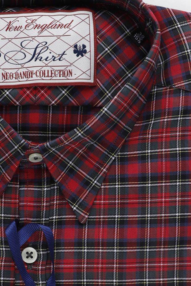 new england Hemd Herren New England Slim Karo 100% Baumwolle kragen Italienisch Lange Ärmel Neueste Stile