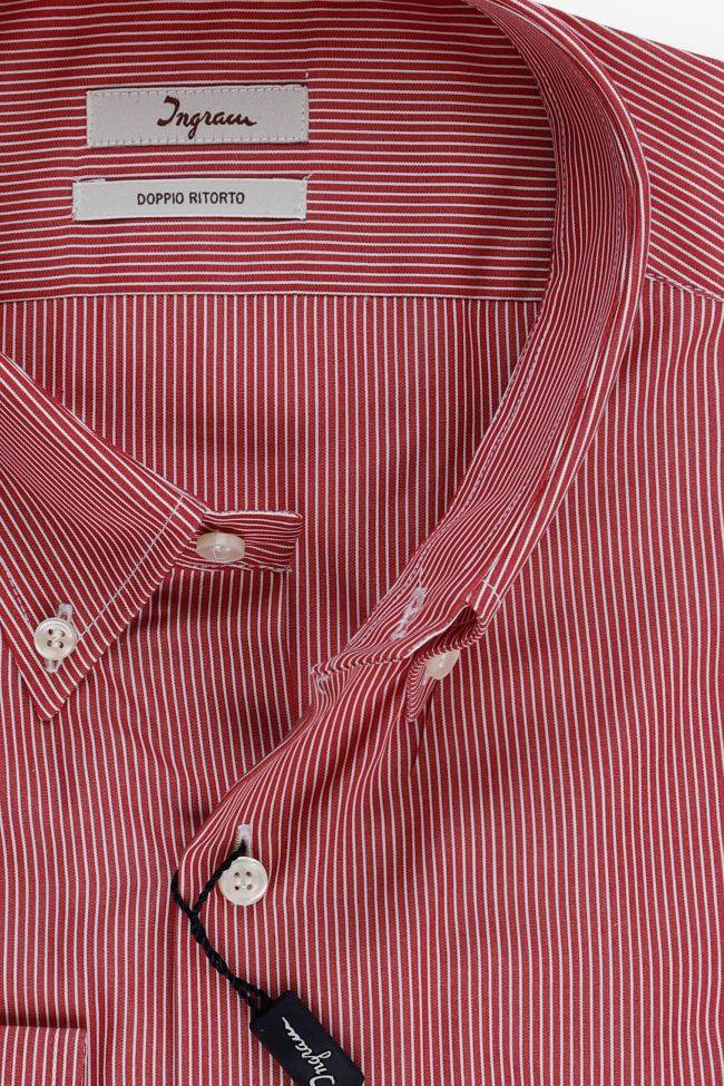 ingram Hemd Herren Ingram Slim Streifen 100% Baumwolle kragen Button-Down Lange Ärmel Zeitbegrenzte Promotion