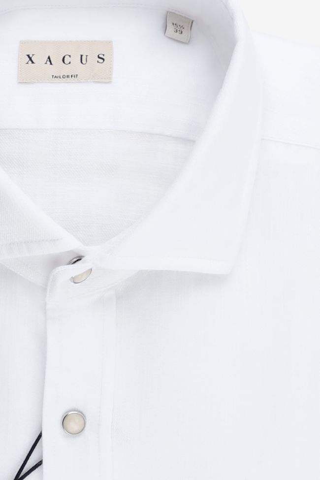 xacus Hemd Herren Xacus Regular Einfarbig 76% cotton 24% linen kragen Französisch Lange Ärmel Nur noch ein Tag übrig