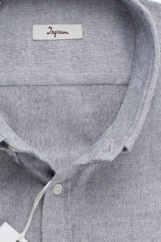 ingram Hemd Herren Ingram Classic Einfarbig 100% Baumwolle kragen Button-Down Lange Ärmel Super Rabatt