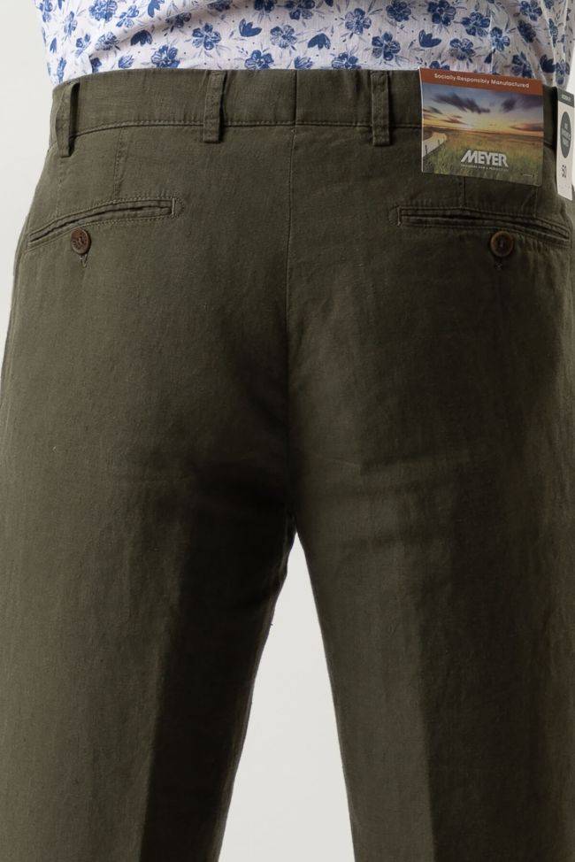 meyer Hose Herren Meyer Chinos Regular Einfarbig 100% Leinen Exklusivangebot