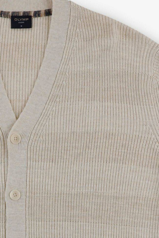 olymp Strickwaren Herren Olymp Cardigan Classic Streifen 100% Baumwolle Outlet