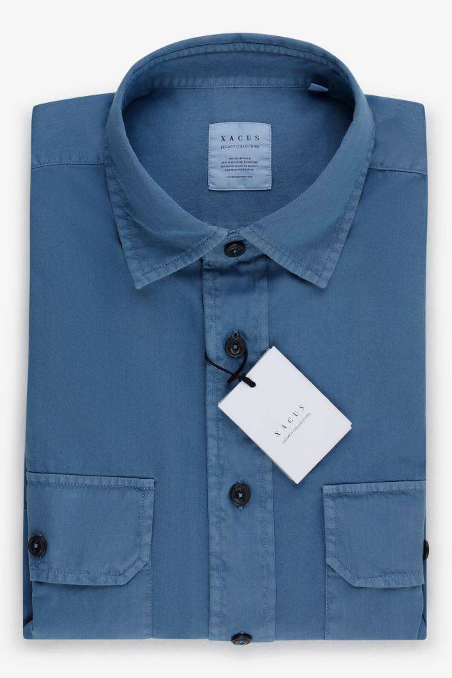 xacus Hemd Herren Xacus Regular Einfarbig 100% Baumwolle kragen Italienisch Lange Ärmel Online Shopping