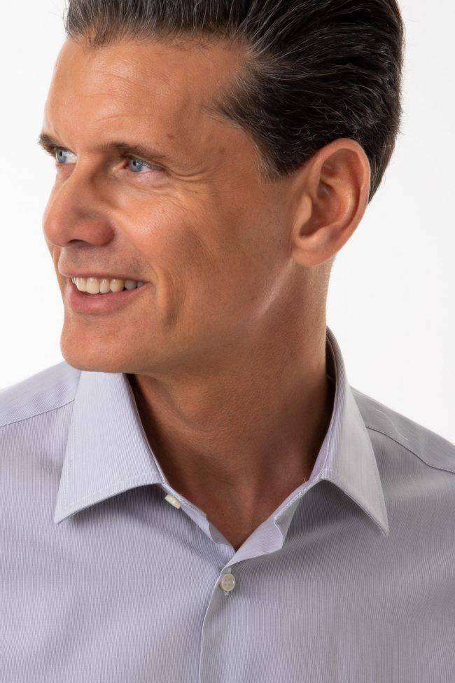 ingram Hemd Herren Ingram Slim Streifen 100% Baumwolle kragen Italienisch Lange Ärmel Letzte 3 Tage