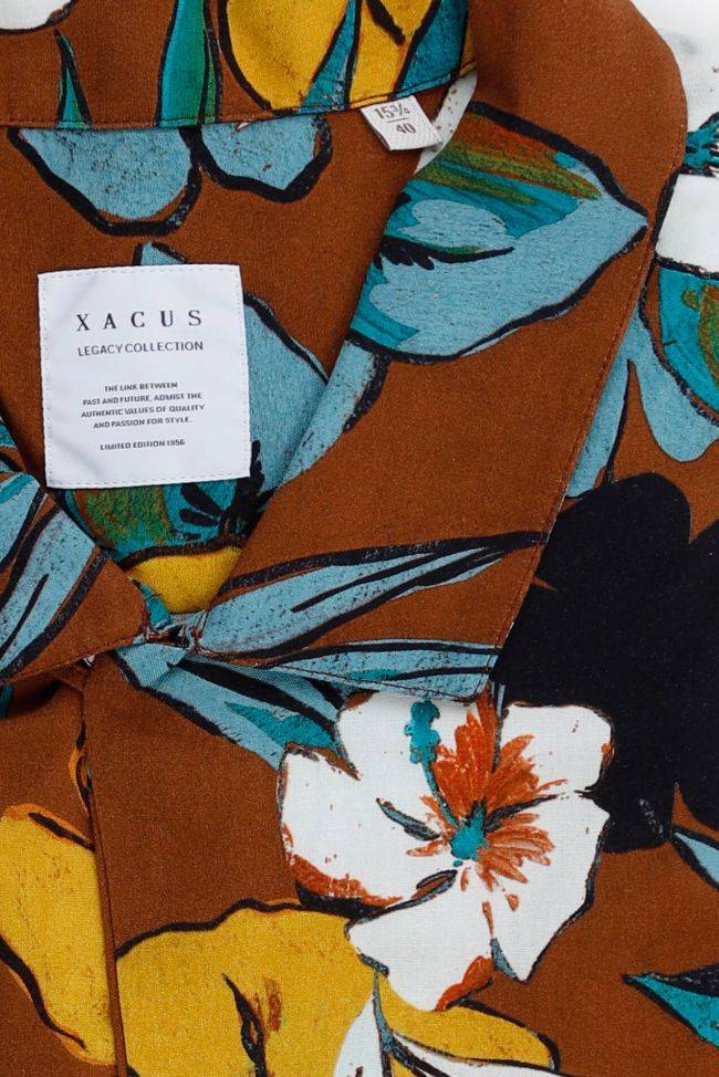 xacus Hemd Herren Xacus Regular Muster 100% Viskose kragen Hawaiikragen Kurze Ärmel Neueste Stile