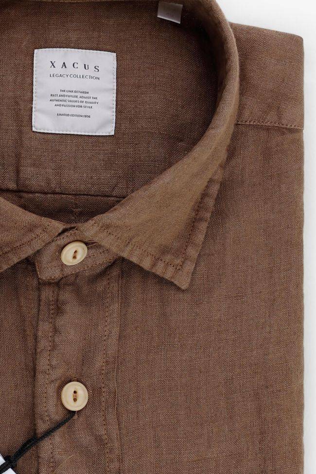xacus Hemd Herren Xacus Regular Einfarbig 100% Leinen kragen Italienisch Lange Ärmel Bis zu 50% Rabatt