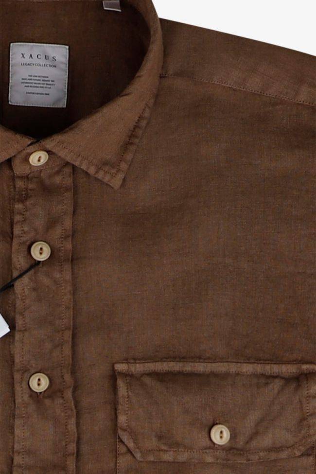 xacus Hemd Herren Xacus Regular Einfarbig 100% Leinen kragen Italienisch Lange Ärmel Bis zu 50% Rabatt