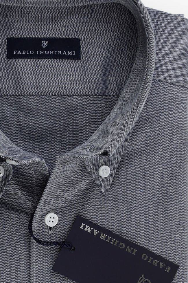 fabio inghirami Hemd Herren Fabio Inghirami Regular Halb Unifarben 100% Baumwolle kragen Button-Down Lange Ärmel Nur noch ein Tag übrig