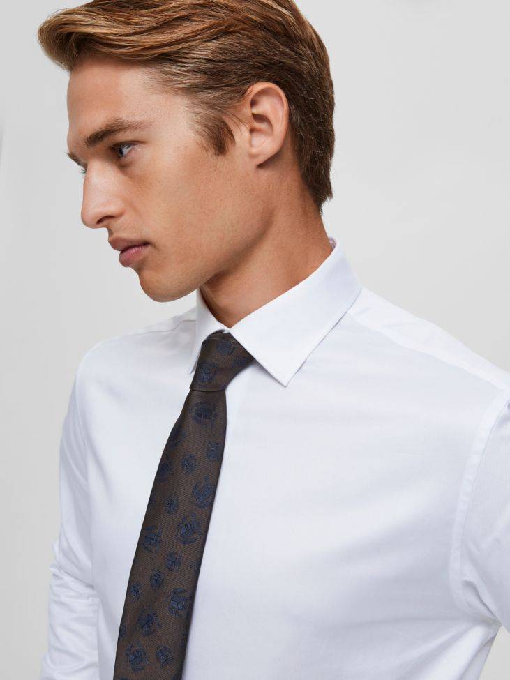 selected Hemd Herren Selected Regular Einfarbig kragen Italienisch Lange Ärmel Super Rabatt