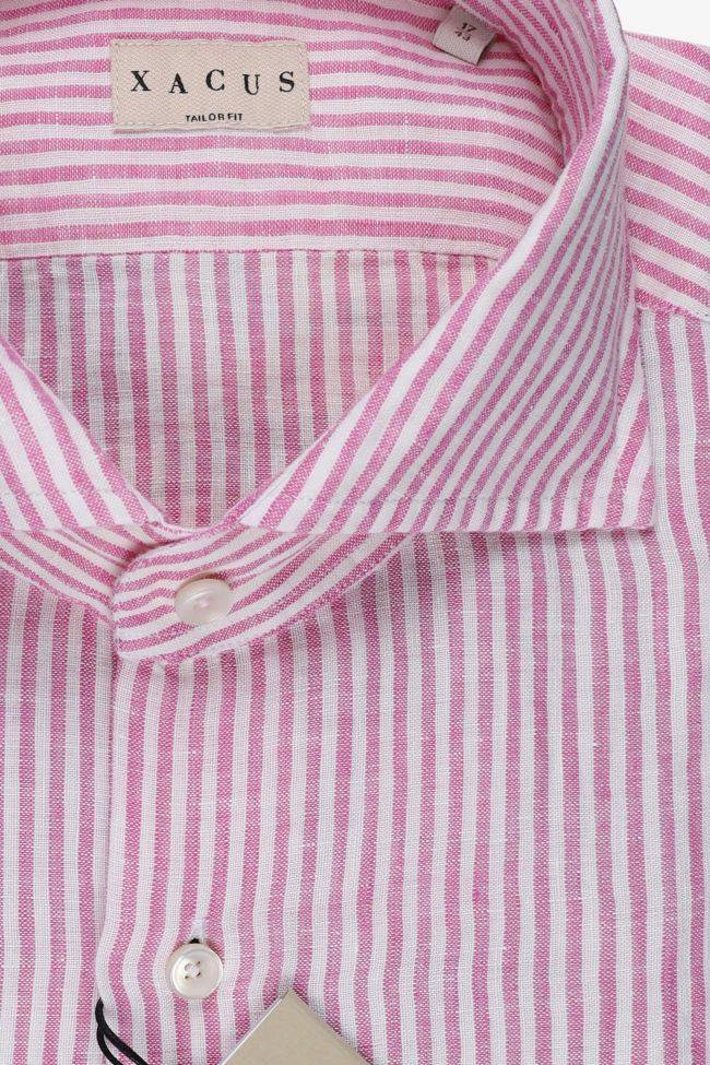 xacus Hemd Herren Xacus Regular Streifen 100% Leinen kragen Französisch Lange Ärmel Fabrikladen