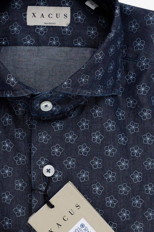 xacus Hemd Herren Xacus Regular Muster 100% Baumwolle Denim Jeans kragen Französisch Lange Ärmel Begrenzt auf 3 Tage