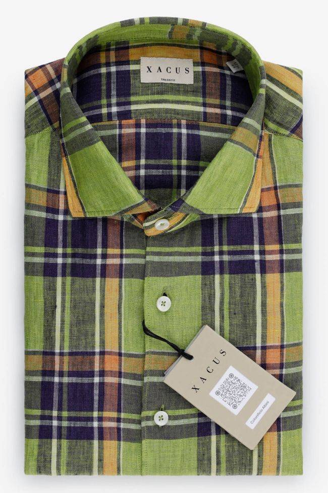 xacus Hemd Herren Xacus Regular Karo 100% Baumwolle kragen Französisch Lange Ärmel Kauf eins, bekomm eins gratis