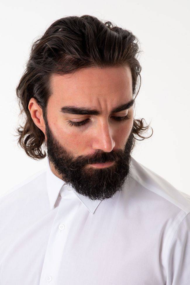 aplomb Hemd Herren Aplomb Slim Einfarbig 97% Baumwolle 3% elastan kragen Italienisch Lange Ärmel VIP-Rabatte