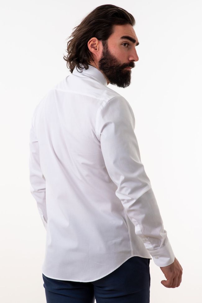 aplomb Hemd Herren Aplomb Slim Einfarbig 97% Baumwolle 3% elastan kragen Italienisch Lange Ärmel VIP-Rabatte