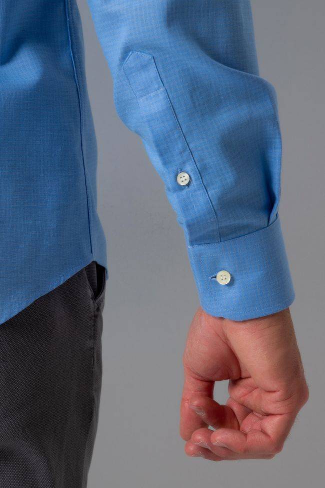 ingram Hemd Herren Ingram Regular Einfarbig 80% Baumwolle 20% Leinen kragen Button-Down Lange Ärmel Kostenlose Rückgabe
