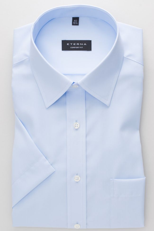 eterna Hemd Herren Eterna Comfort Bügelfreie kragen Italienisch Kurze Ärmel Clearance-Verkauf