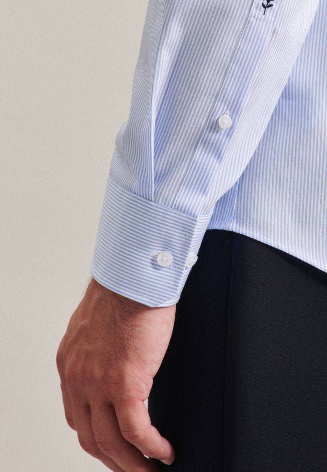 seidensticker Hemd Herren Seidensticker Slim Bügelfreie Streifen kragen Italienisch Lange Ärmel Begrenzt auf 3 Tage