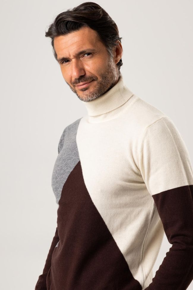 privati firenze Strickwaren Herren Privati Firenze hoher Kragen Slim Muster 100% Merinowolle Cyber Monday