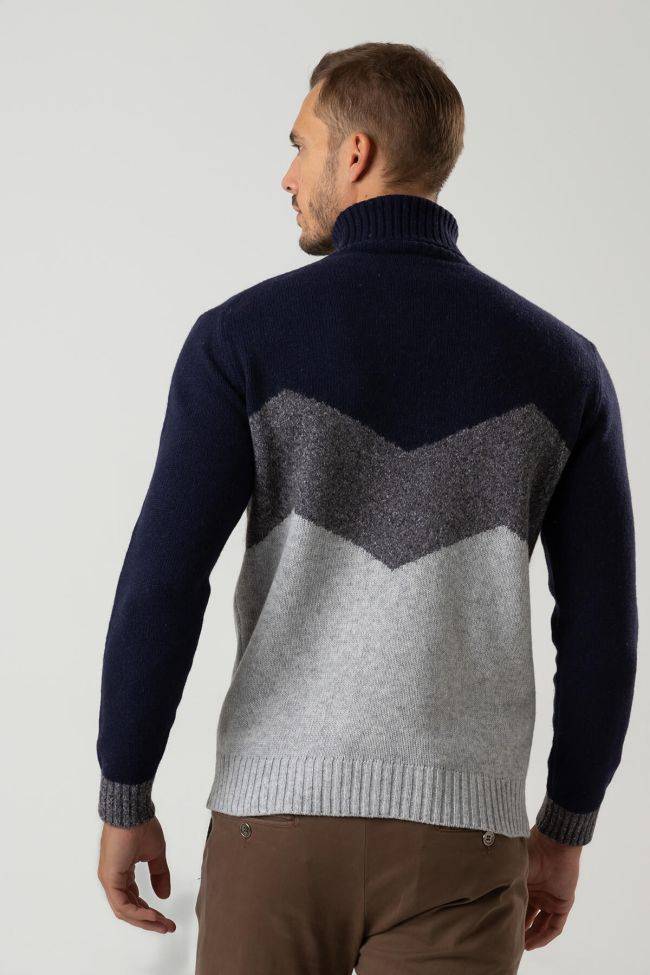 privati firenze Strickwaren Herren Privati Firenze hoher Kragen Slim Muster 50% wool 20% pa 20%vi 10% cashmere Lagerräumung
