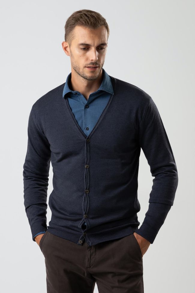 privati firenze Strickwaren Herren Privati Firenze Cardigan Slim Einfarbig 100% Merinowolle Blitzangebot