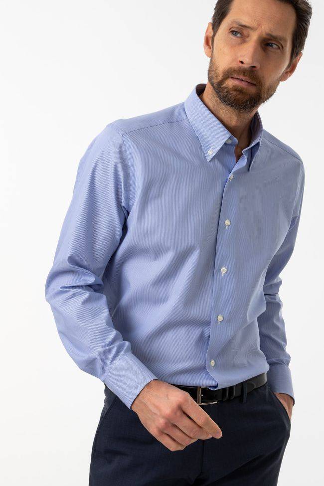 aplomb Hemd Herren Aplomb Regular Streifen 100% Baumwolle kragen Button-Down Lange Ärmel Neueste Stile