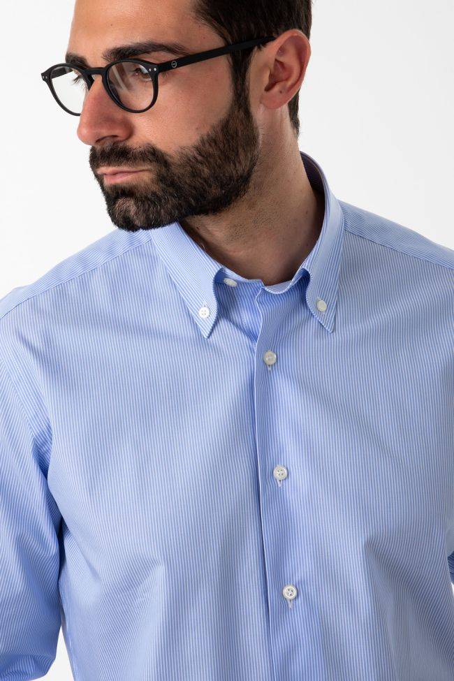 aplomb Hemd Herren Aplomb Regular Streifen 100% Baumwolle kragen Button-Down Lange Ärmel Vierteljährliche Förderung