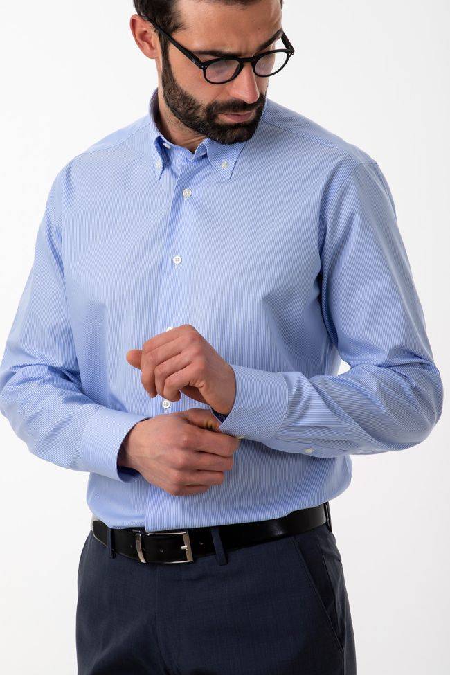 aplomb Hemd Herren Aplomb Regular Streifen 100% Baumwolle kragen Button-Down Lange Ärmel Vierteljährliche Förderung