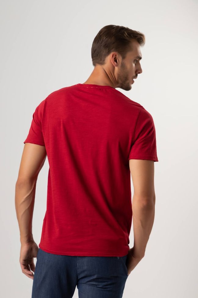 one & way T-shirt Herren One & Way Slim Einfarbig 100% Baumwolle Kurze Ärmel Clearance-Verkauf