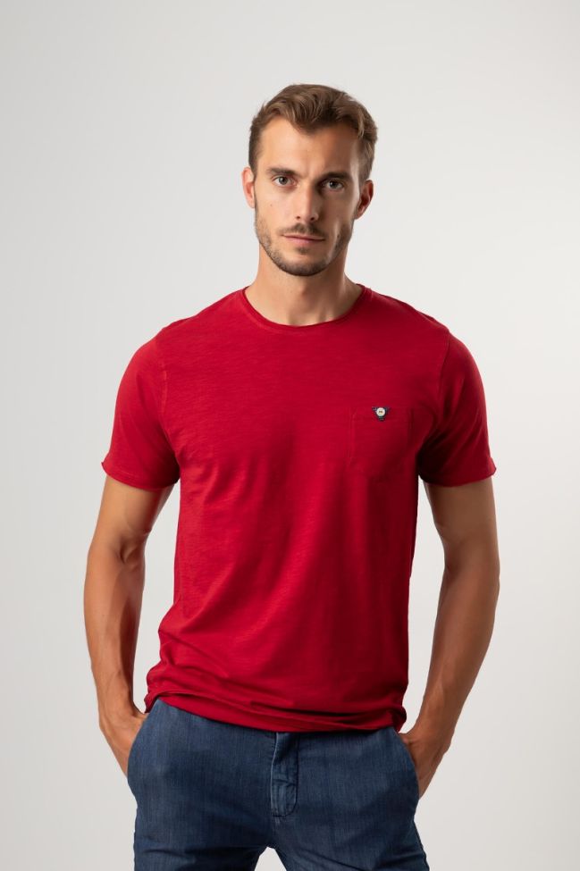 one & way T-shirt Herren One & Way Slim Einfarbig 100% Baumwolle Kurze Ärmel Clearance-Verkauf