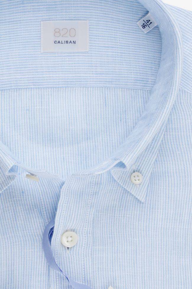 caliban Hemd Herren Caliban Regular Streifen 100% Leinen kragen Button-Down Lange Ärmel Online
