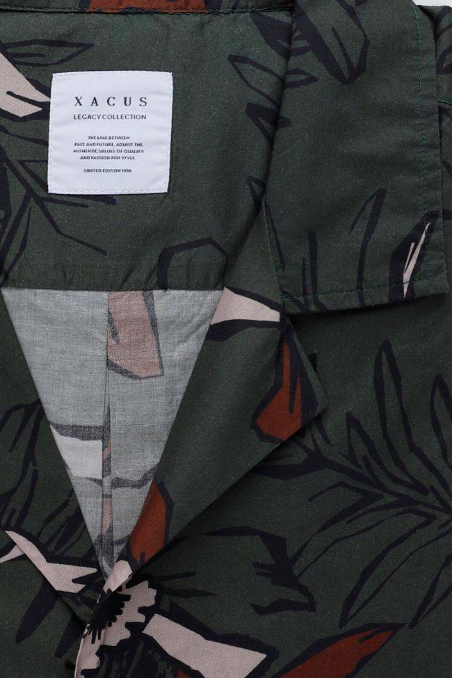 xacus Hemd Herren Xacus Regular Muster 100% Baumwolle kragen Hawaiikragen Kurze Ärmel Auslauf