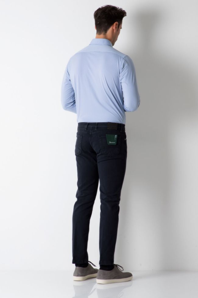 b-settecento Hose Herren B-Settecento 5 Pocket Slim Einfarbig 97% Baumwolle 3% elastan Black Friday