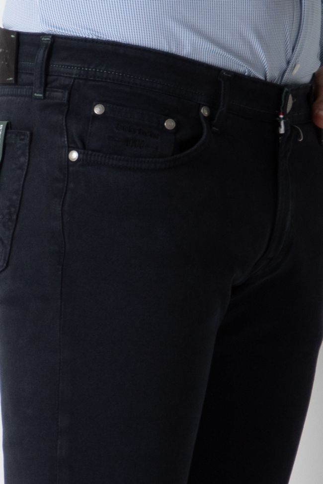 b-settecento Hose Herren B-Settecento 5 Pocket Slim Einfarbig 97% Baumwolle 3% elastan Black Friday