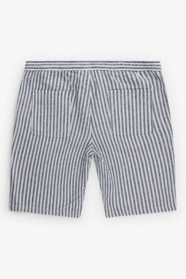 b-style Hose Herren B-Style Bermuda Regular Streifen 51% Leinen 49% Baumwolle Top Angebot