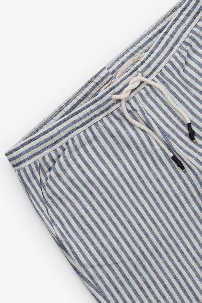 b-style Hose Herren B-Style Bermuda Regular Streifen 51% Leinen 49% Baumwolle Top Angebot