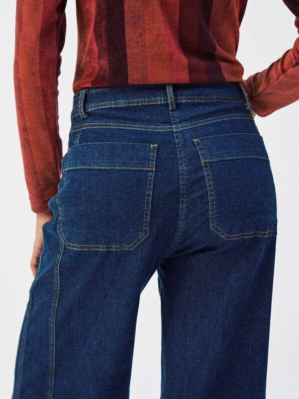 Mademoiselle YéYé Jeans Hose mit breitem Saumaufschlag aus Bio-Baumwolle Online Shopping