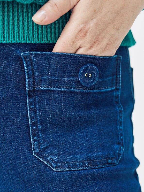 Mademoiselle YéYé Jeans Hose mit aufgesetzten Taschen aus Bio-Baumwolle Preisnachlass