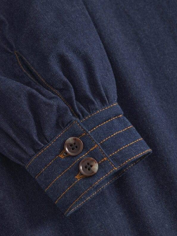 Mademoiselle YéYé Jeans Kleid mit Bindeband aus Bio-Baumwolle Weihnachtsangebot