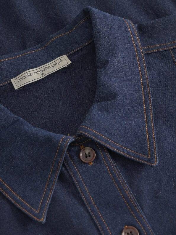 Mademoiselle YéYé Jeans Kleid mit Bindeband aus Bio-Baumwolle Weihnachtsangebot