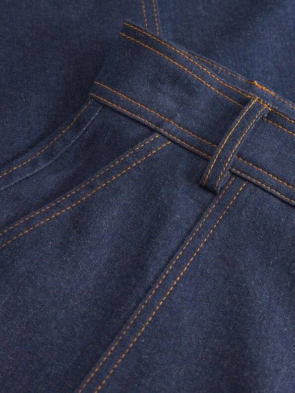 Mademoiselle YéYé Jeans Midi-Rock mit Knopfleiste aus Bio-Baumwolle Osterangebot