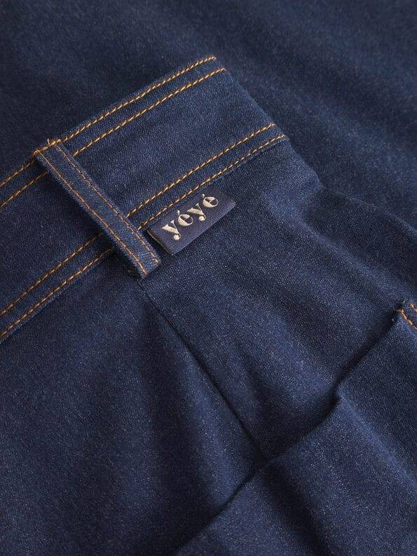 Mademoiselle YéYé Jeans Palazzo Hose mit Bundfalten aus Bio-Baumwolle Vatertagsangebot