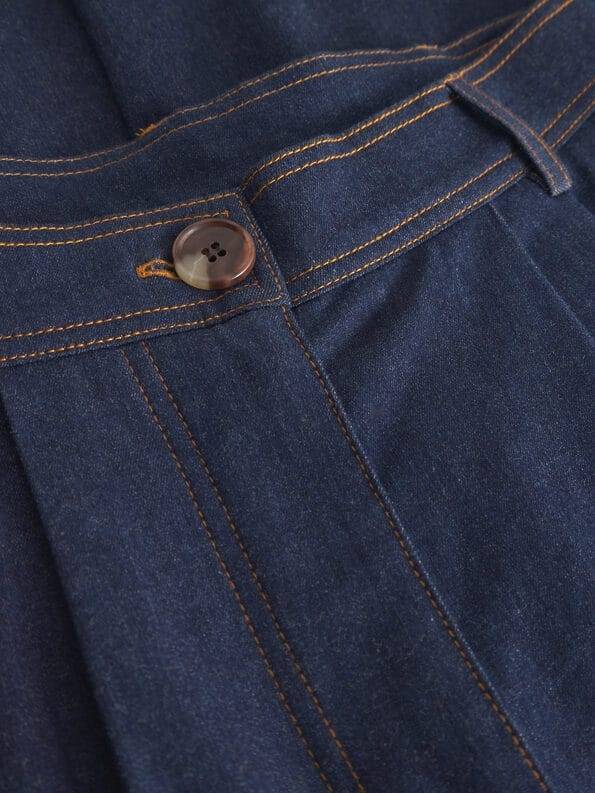 Mademoiselle YéYé Jeans Palazzo Hose mit Bundfalten aus Bio-Baumwolle Vatertagsangebot