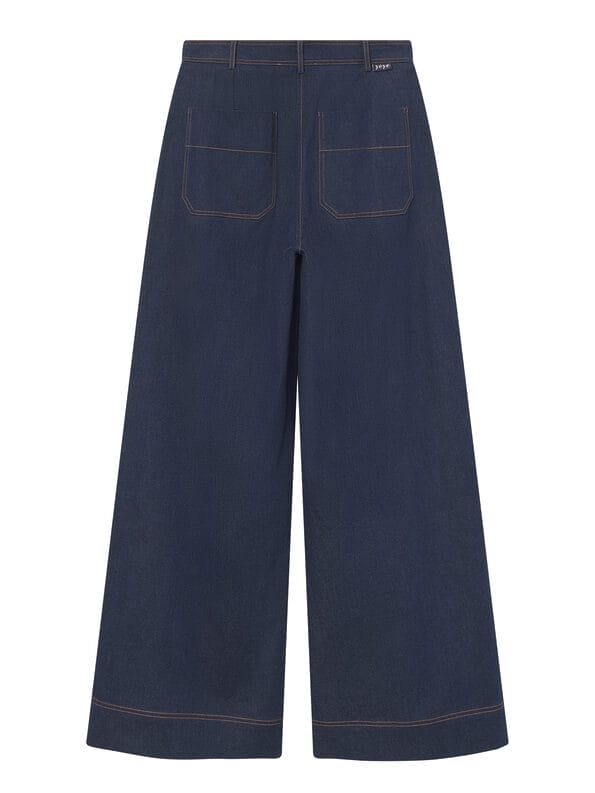 Mademoiselle YéYé Jeans Palazzo Hose mit Bundfalten aus Bio-Baumwolle Vatertagsangebot