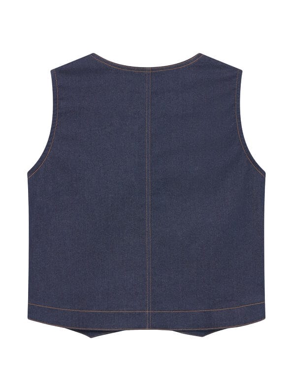 Mademoiselle YéYé Jeans Weste mit aufgesetzter Tasche aus Bio-Baumwolle Valentinstagsangebot