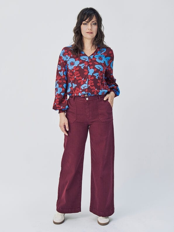 Mademoiselle YéYé Jeans Hose mit weitem Bein aus Bio-Baumwolle Räumungsverkauf