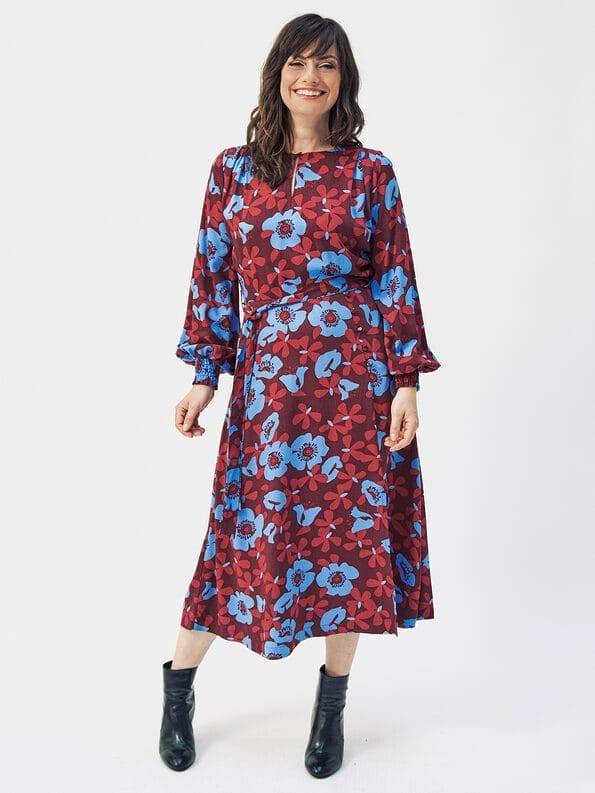 Mademoiselle YéYé Midikleid mit Saumschlitz aus Ecovero by Lenzing