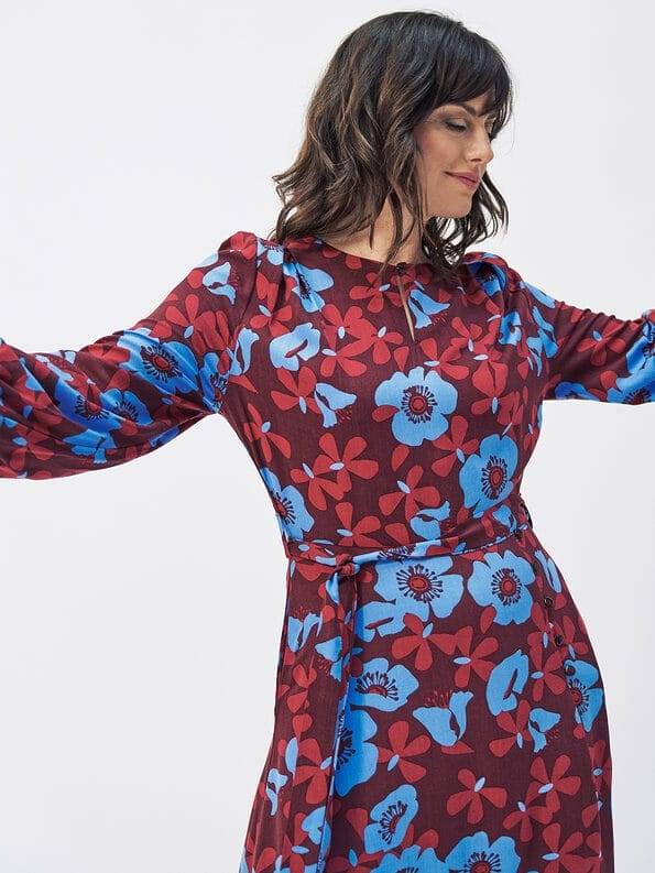Mademoiselle YéYé Midikleid mit Saumschlitz aus Ecovero by Lenzing Tägliche Deals