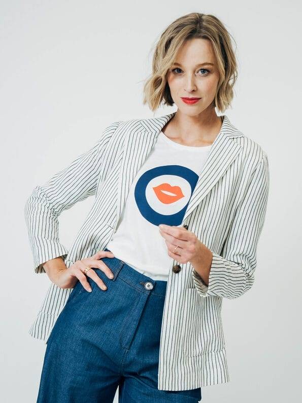 Mademoiselle YéYé Nadelstreifen Blazer aus Bio-Baumwolle Super Sparpreis