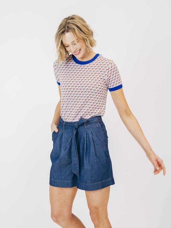 Mademoiselle YéYé Jeans Short mit weitem Bein aus Bio-Baumwolle Letzte 3 Tage