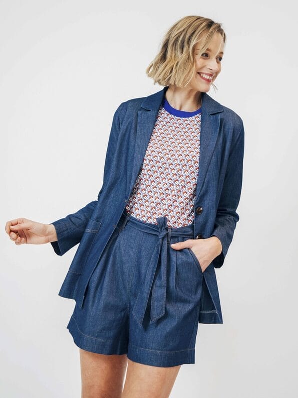 Mademoiselle YéYé Jeans Short mit weitem Bein aus Bio-Baumwolle Letzte 3 Tage